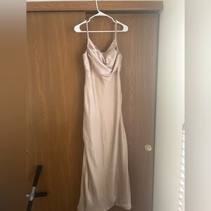 Revelry Satin Skye Gold Champagne Dress Size 8
